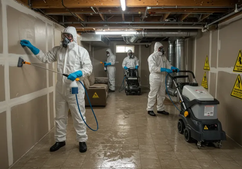 Basement Moisture Removal and Structural Drying process in Franklin County, IA